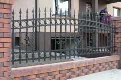 Steel and clinker brick fence
