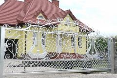 Galvanized steel gate with rich decorations